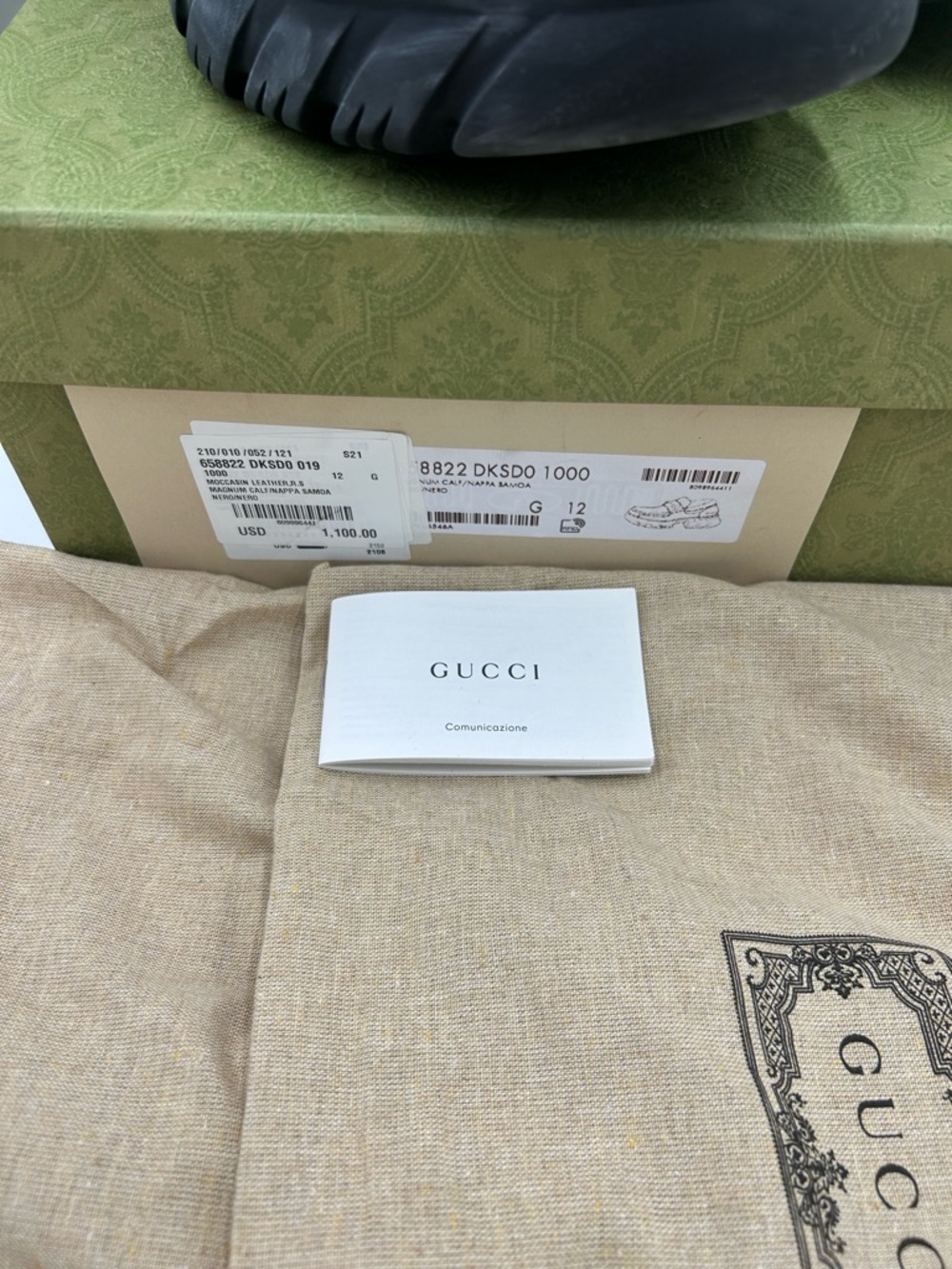 Men's Gucci, leather platform, lug sole horse bit loafers size 12 made in Italy - Picture 5 of 9